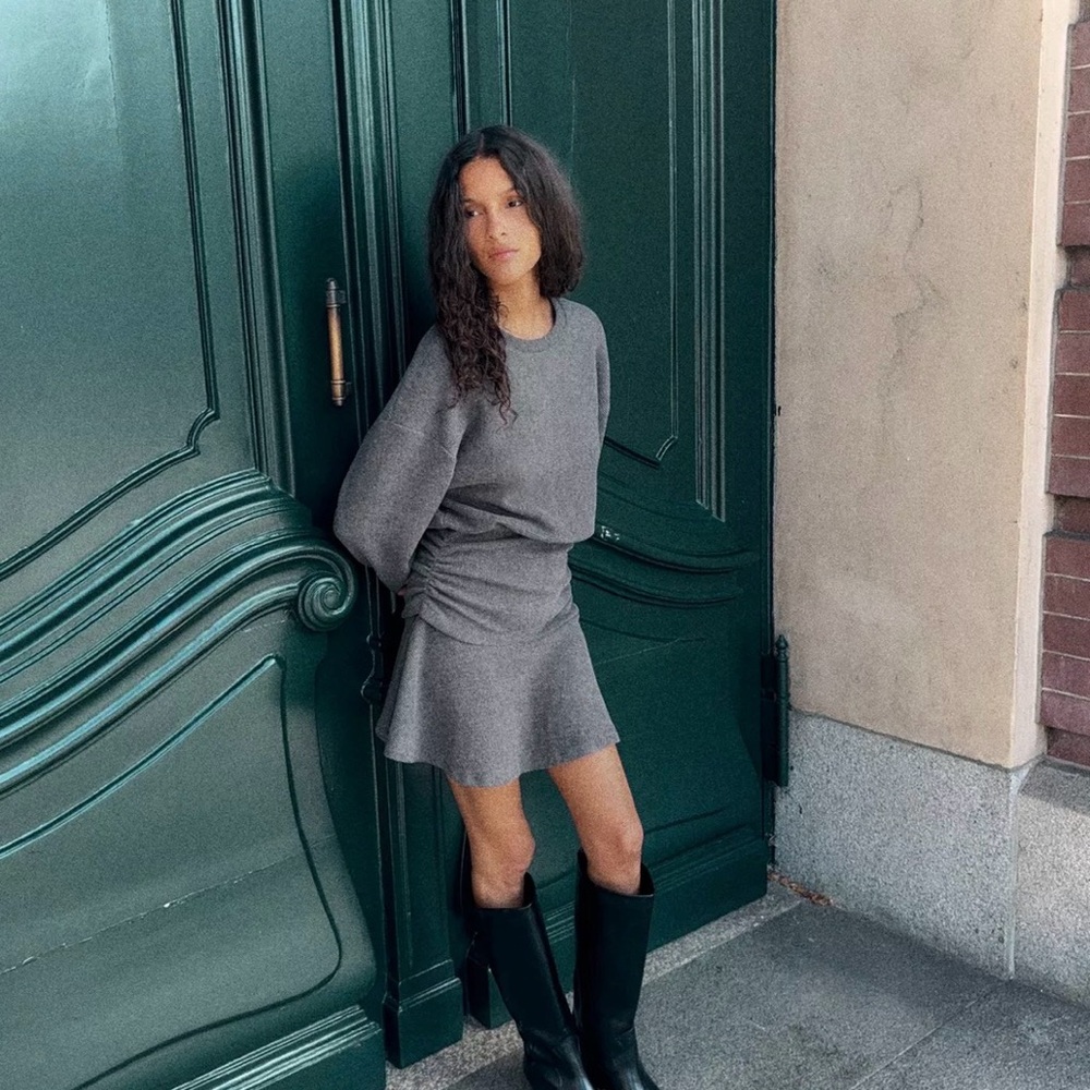 *NWT* Zara Gray Mini Sweater Dress